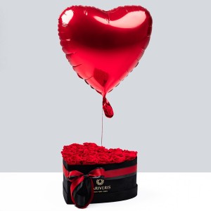 Forever Roses Red In Heart Box