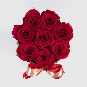 Forever Roses Velvet Box With Red Roses