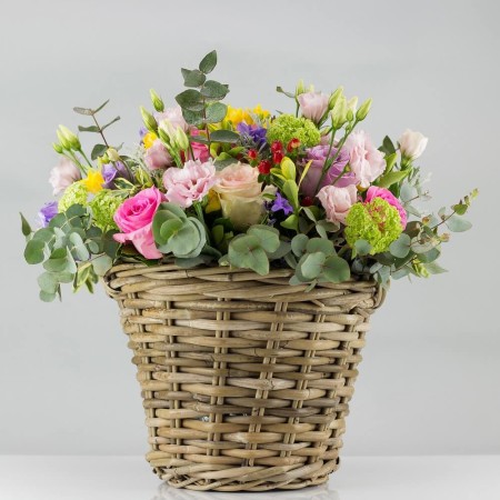 Colorful composition in a basket