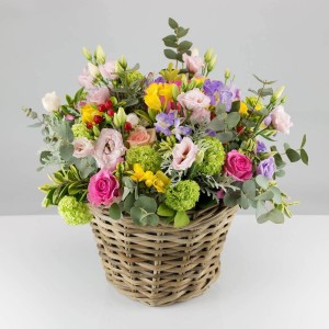 Colorful composition in a basket